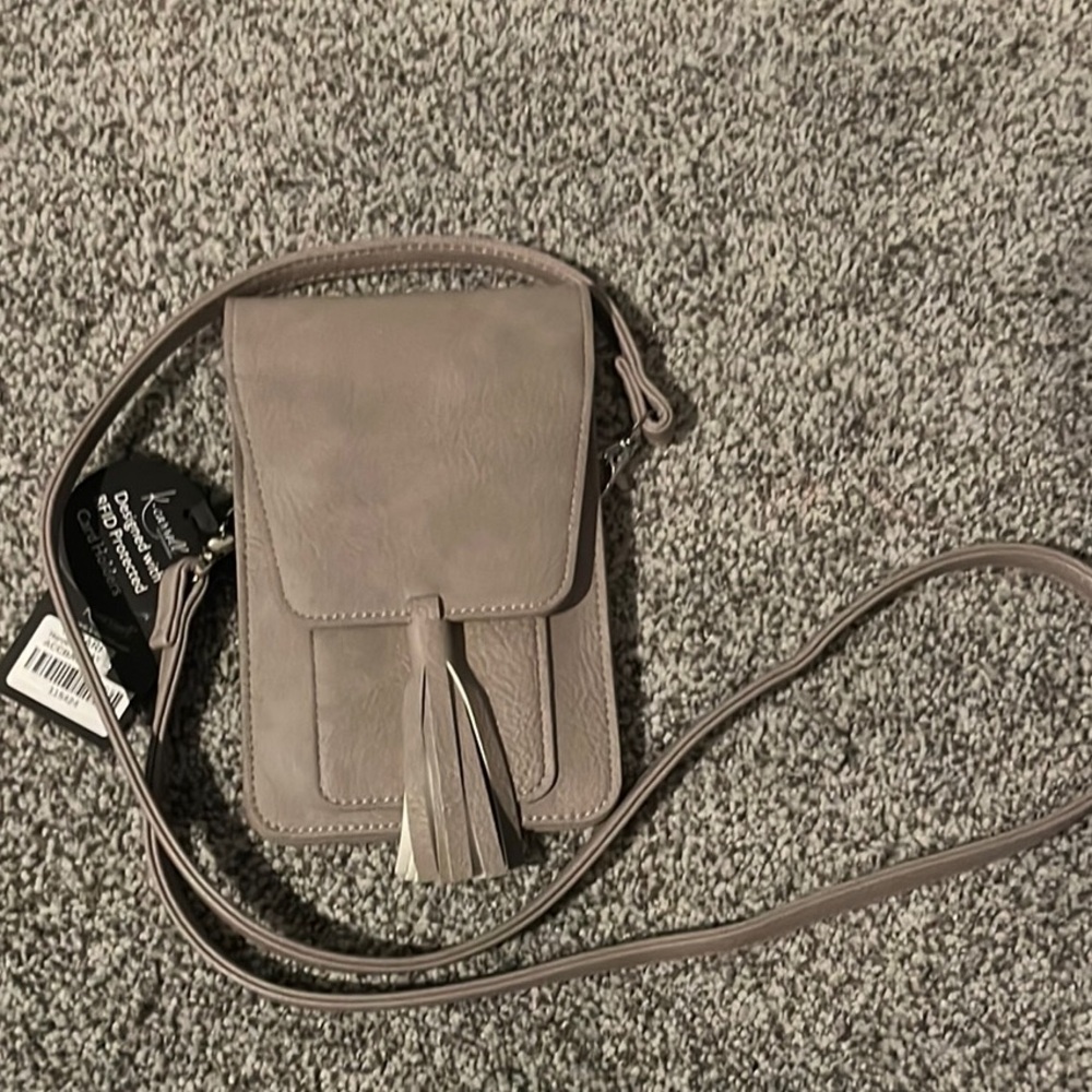 NWT RFID Gray Crossbody Bag